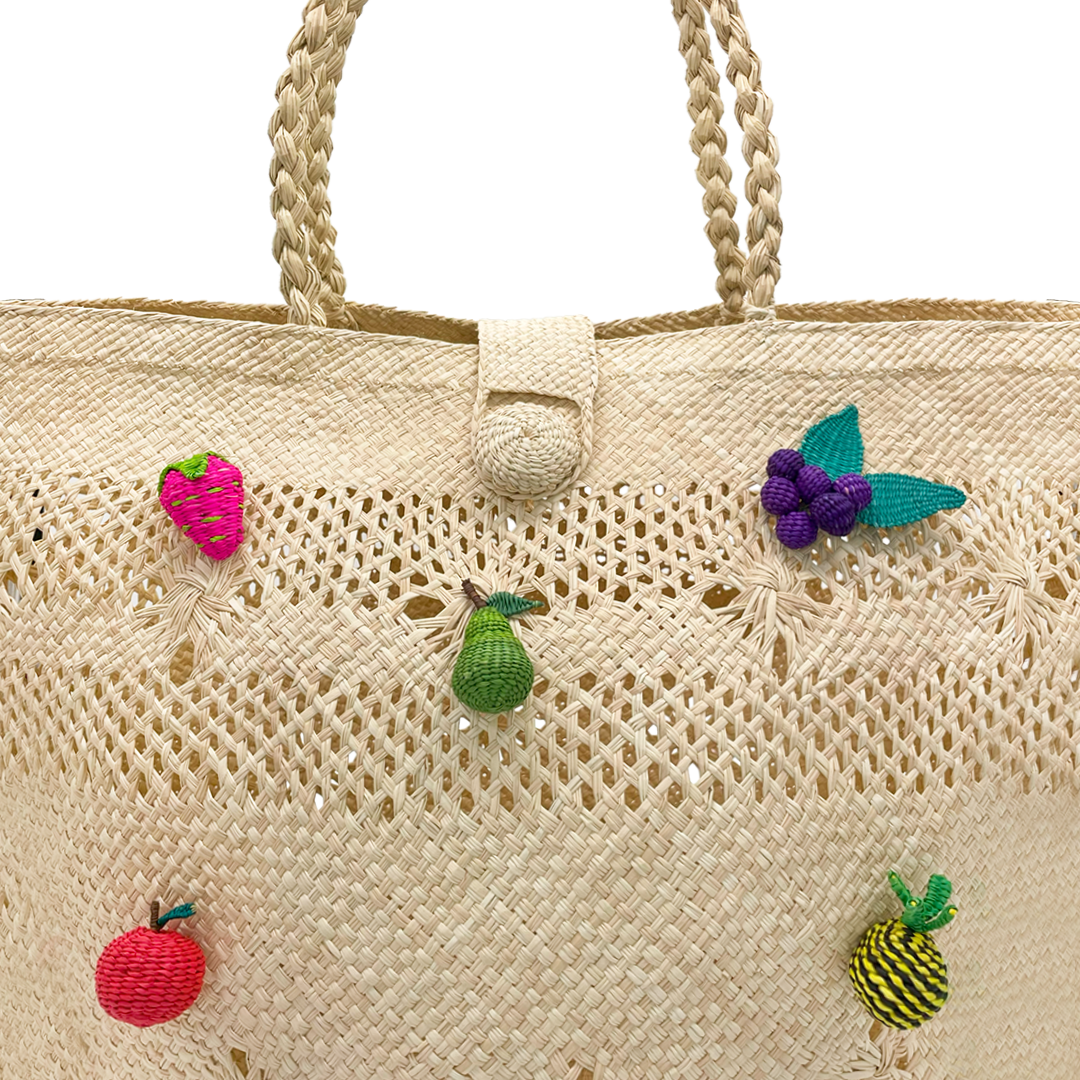 SunnyFruit Straw Tote