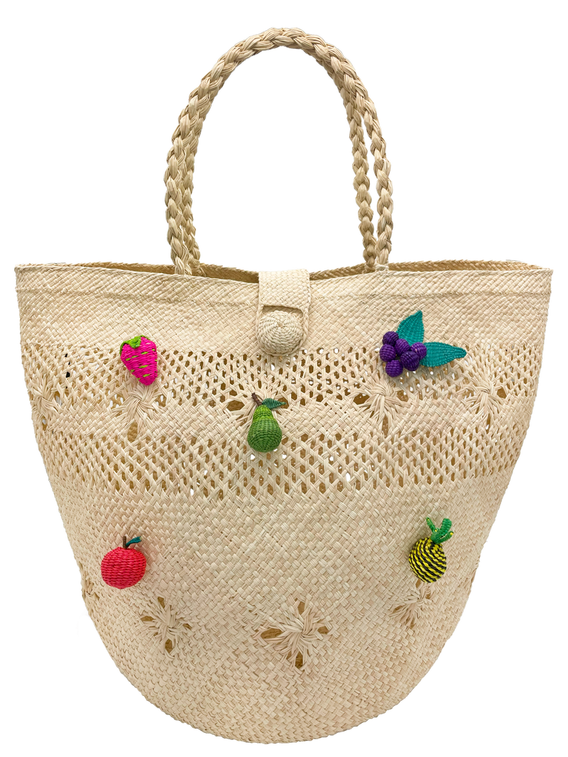 SunnyFruit Straw Tote