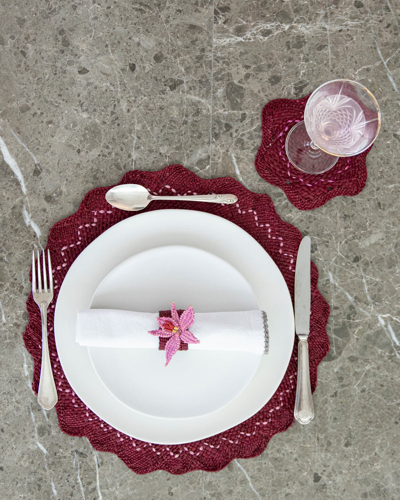 Table Set with Orchid Design