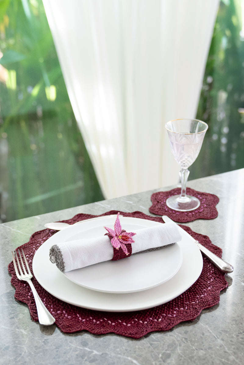 Table Set with Orchid Design