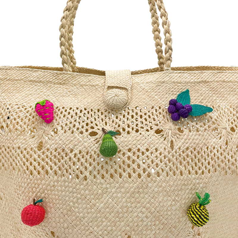 SunnyFruit Straw Tote