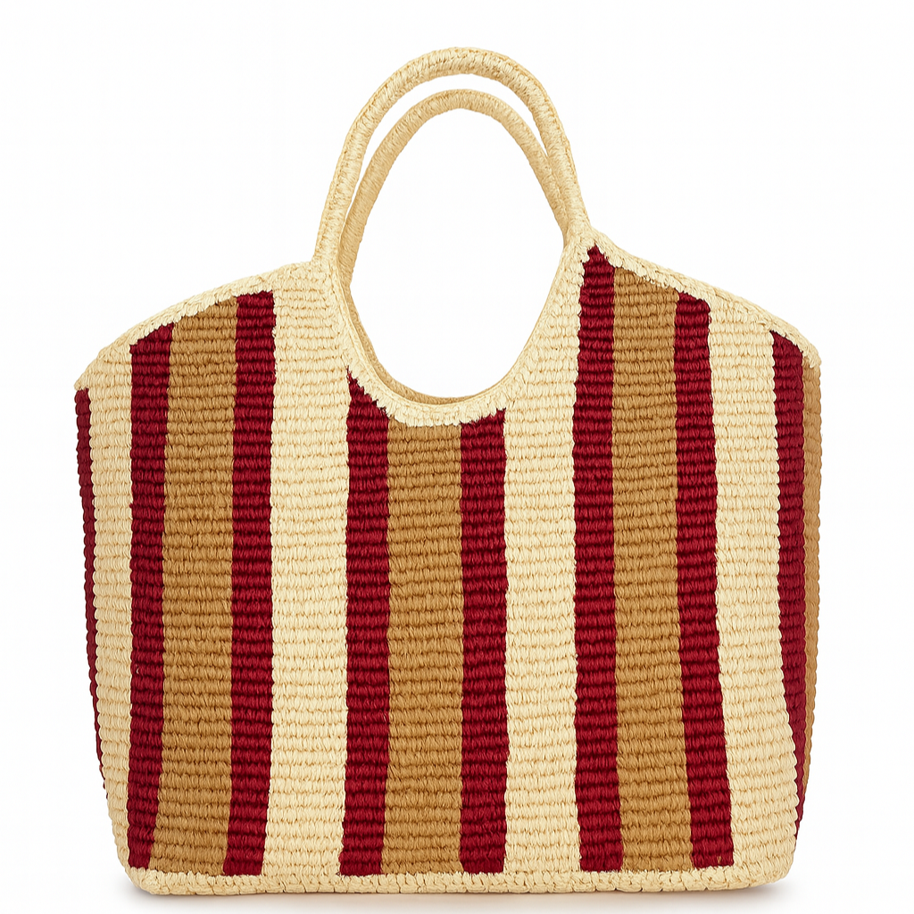 Twill Striped Crochet Bag